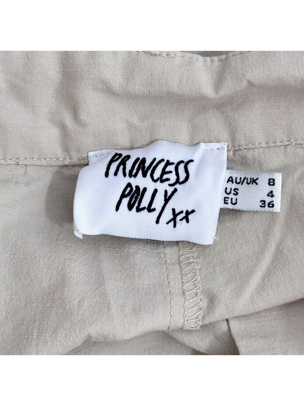 Princess Polly High Rise Wide Leg Pants Lightweight Stretch Cotton Women's Sz 4 - Picture 7 of 9